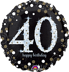 072 SD BLLN SPRKL BDAY 40 R