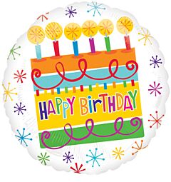 033 SD FL BLLN HPY BDAY CAKE